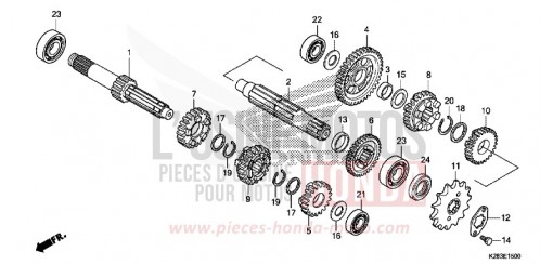BOITE DE VITESSES CRF125FE de 2014